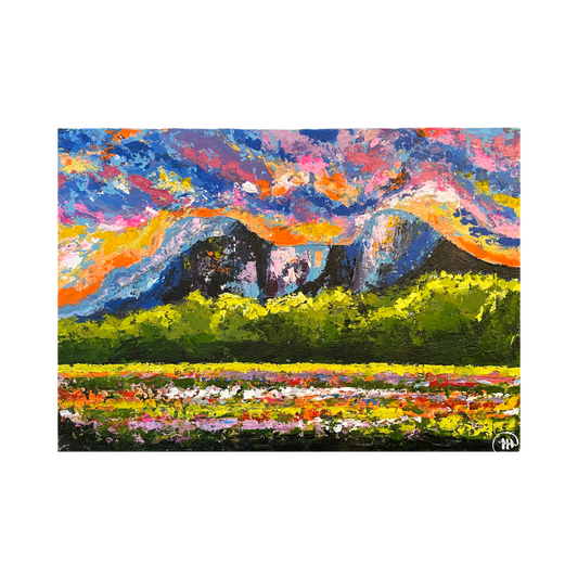 Expressionistische Kunst aus Malawi - Lanschaften auf Leinwand (A2)