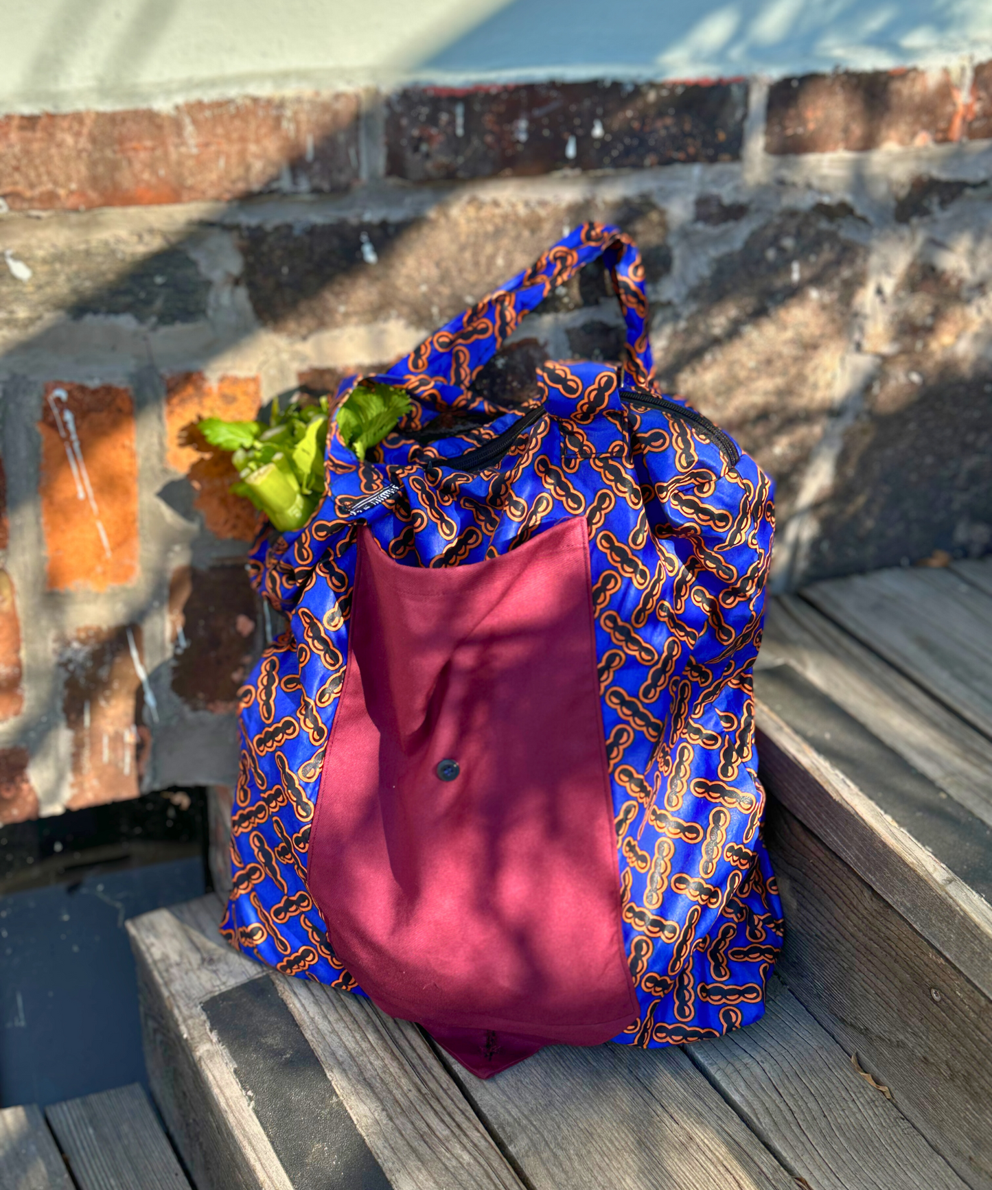 Chitenje-Stoffbeutel – einrollbar