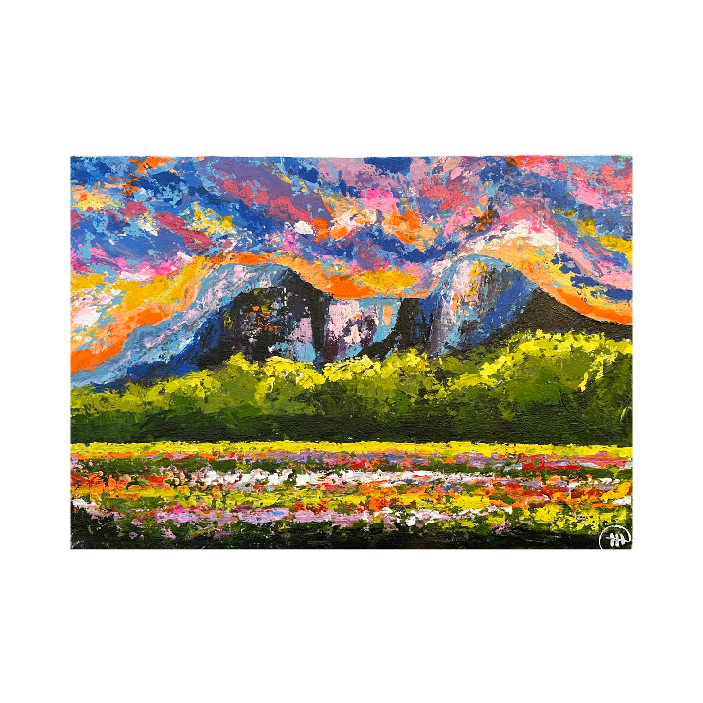 Expressionistische Kunst aus Malawi - Lanschaften auf Leinwand (A2)