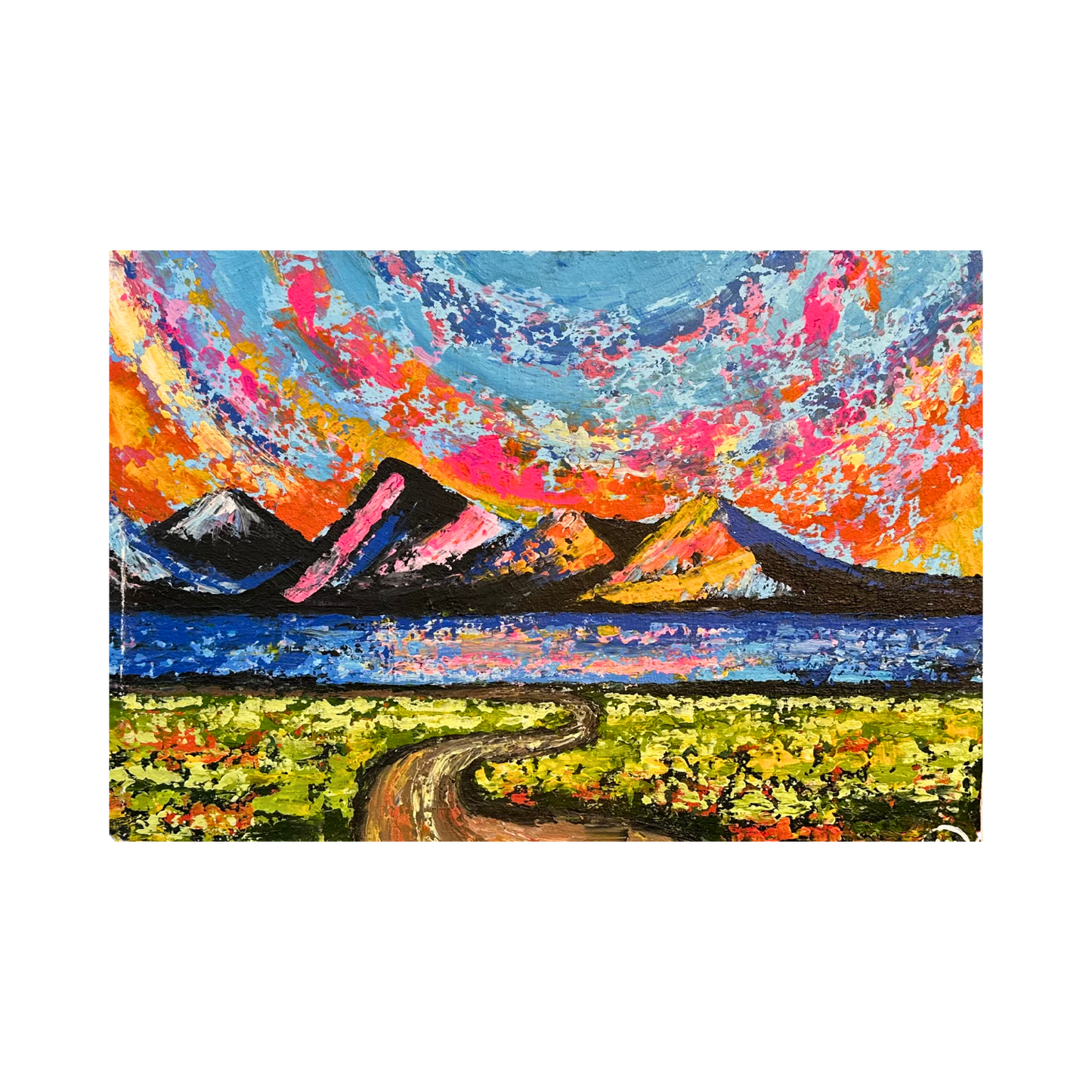 Expressionistische Kunst aus Malawi - Lanschaften auf Leinwand (A2)