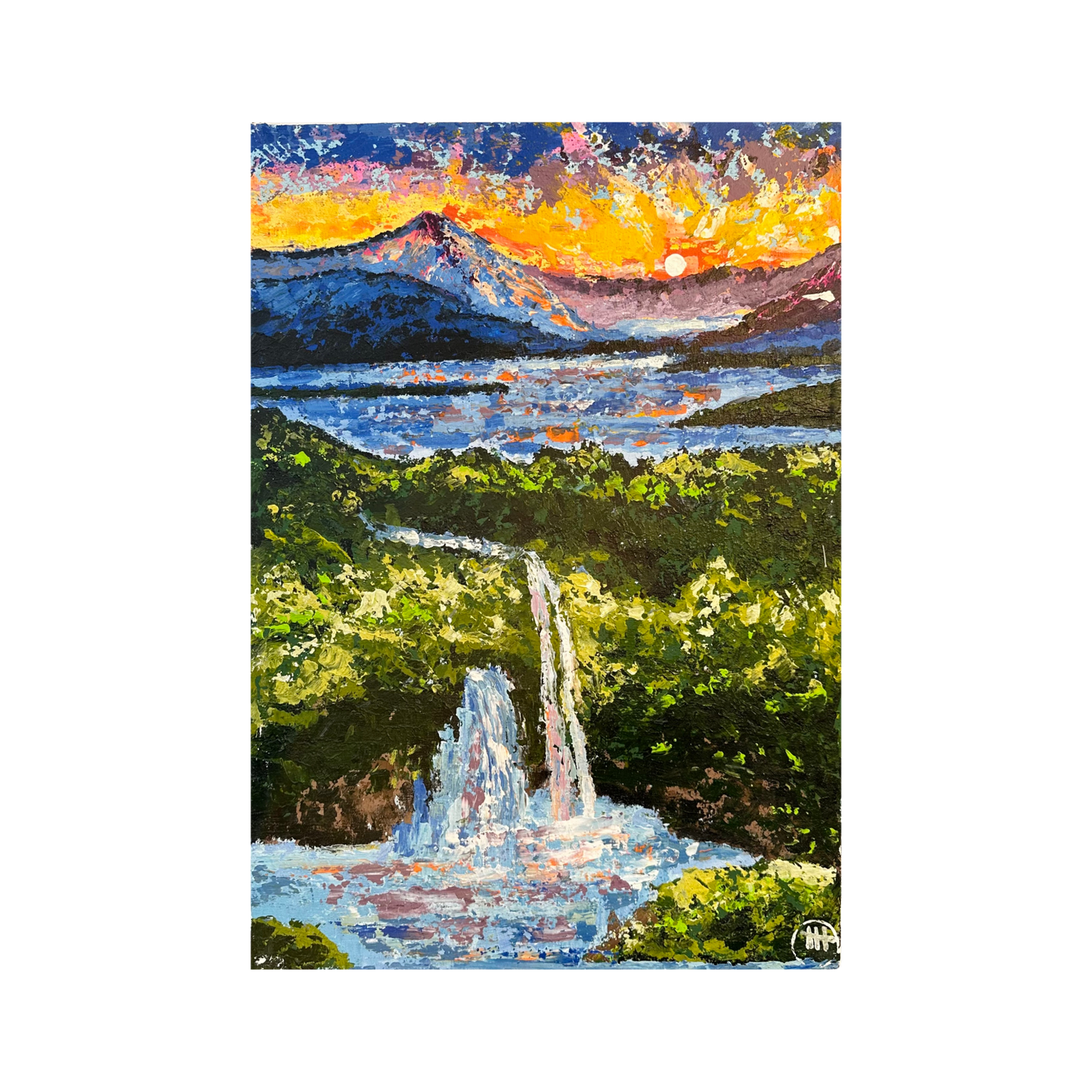 Expressionistische Kunst aus Malawi - Lanschaften auf Leinwand (A2)