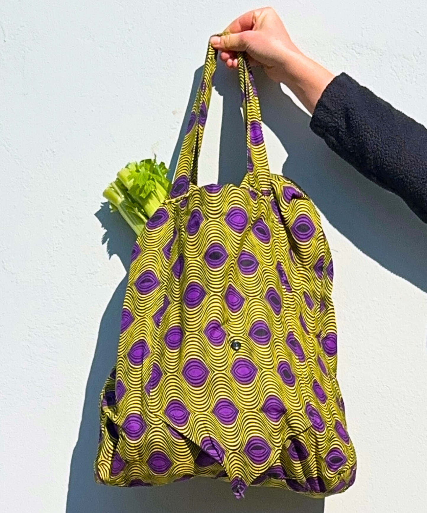 Chitenje-Stoffbeutel – einrollbar